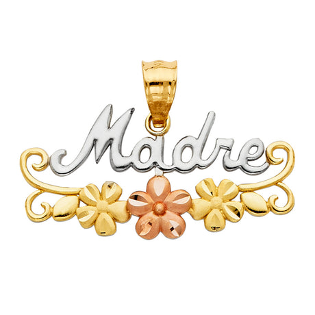 14K Tricolor Gold Madre Pendant