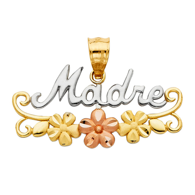 14K Tricolor Gold Madre Pendant