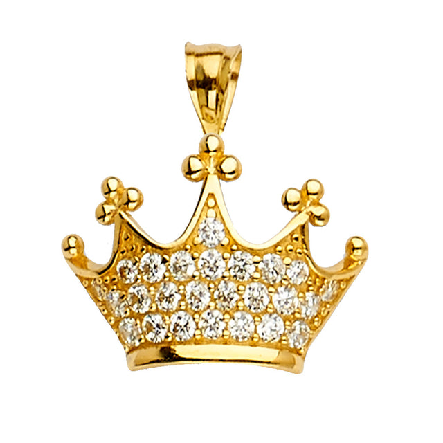 14K Yellow Gold Regal Crown Pendant