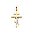 14K Two-Tone Gold Crucifix Cross Pendant