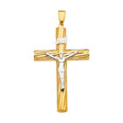 14K Two-Tone Gold Crucifix Cross Pendant