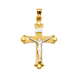 14K Two-Tone Gold Crucifix Cross Pendant