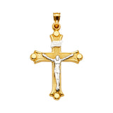 14K Two-Tone Gold Crucifix Cross Pendant