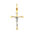 14K Two-Tone Gold Crucifix Cross Pendant