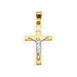 14K Two-Tone Gold Crucifix Cross Pendant