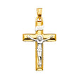 14K Two-Tone Gold Crucifix Cross Pendant