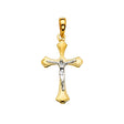 14K Yellow Gold 2Tone Crucifix Cross Pendant