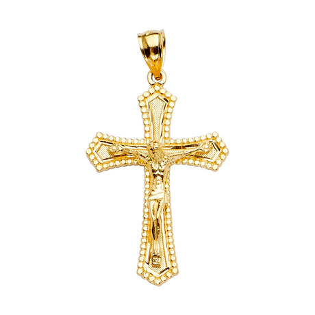 14K Yellow Gold Crucifix Cross Pendant