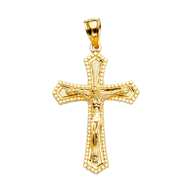 14K Yellow Gold Crucifix Cross Pendant