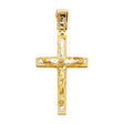 14K Two-Tone Gold Crucifix Cross Pendant
