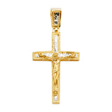14K Two-Tone Gold Crucifix Cross Pendant