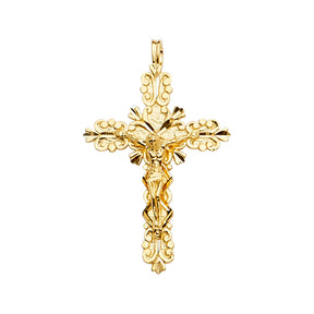 14K Yellow Gold Crucifix Cross Pendant
