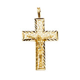 14K Yellow Gold Crucifix Cross Pendant