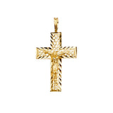 14K Yellow Gold Crucifix Cross Pendant