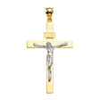 14K Two-Tone Gold Crucifix Cross Pendant