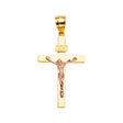 14K Two-Tone Gold Crucifix Cross Pendant