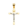 14K Two-Tone Gold Crucifix Cross Pendant