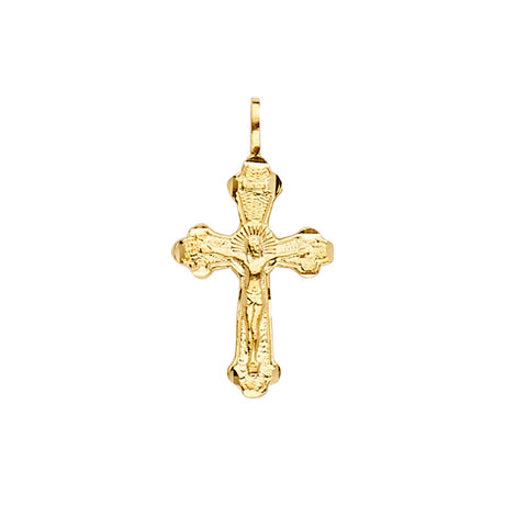 14K Yellow Gold Crucifix Cross Pendant