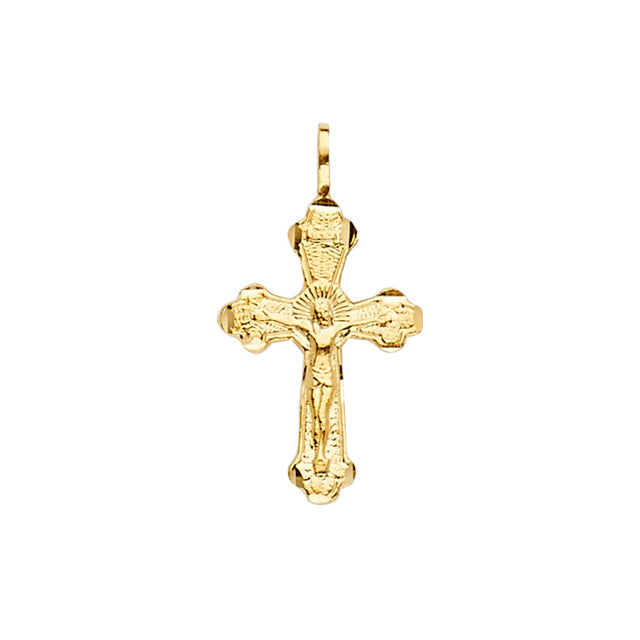 14K Yellow Gold Crucifix Cross Pendant
