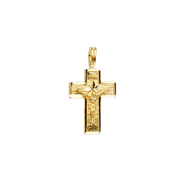 14K Yellow Gold Crucifix Cross Pendant