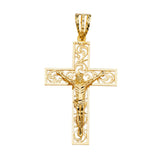 14K Yellow Gold Crucifix Cross Pendant