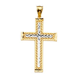 14K Two-Tone Gold Cross Pendant