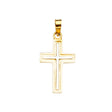 14K Yellow Gold 2Tone Cross Pendant