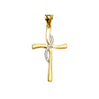 14K Yellow Gold 2Tone Cross Pendant