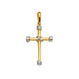 14K Yellow Gold 2Tone Cross Pendant