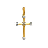 14K Yellow Gold 2Tone Cross Pendant