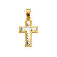 14K Two-Tone Gold Cross Pendant