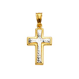 14K Two-Tone Gold Cross Pendant