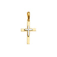 14K Yellow Gold 2Tone Cross Pendant