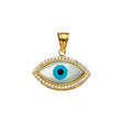 14K Yellow Gold Mother-of-Pearl Evil Eye Pendant