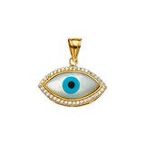 14K Yellow Gold Mother-of-Pearl Evil Eye Pendant