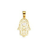 14K Two-Tone Gold Hamsa Pendant