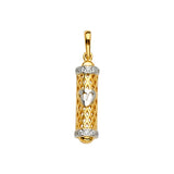 14K Yellow Gold 2Tone Mezuzah Pendant