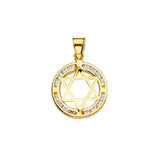 14K Yellow Gold CZ Star of David Pendant