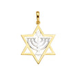 14K Two-Tone Gold Stone Menorah Pendant