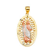 14K Tricolor Gold San Judas Pendant