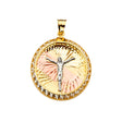 14K Yellow Gold 3Color Jesus Medal Pendant