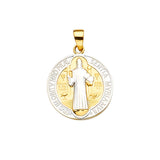 14K Two-Tone Gold San Benito Medal Pendant