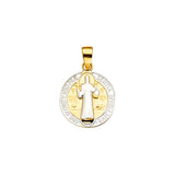 14K Two-Tone Gold San Benito Medal Pendant