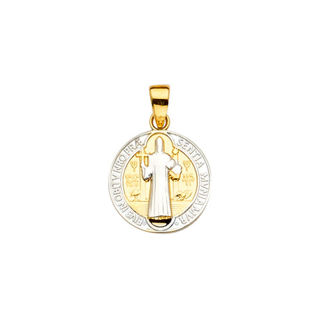 14K Two-Tone Gold San Benito Medal Pendant