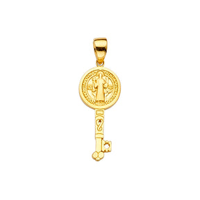 14K Yellow Gold Oval San Benito Key Pendant