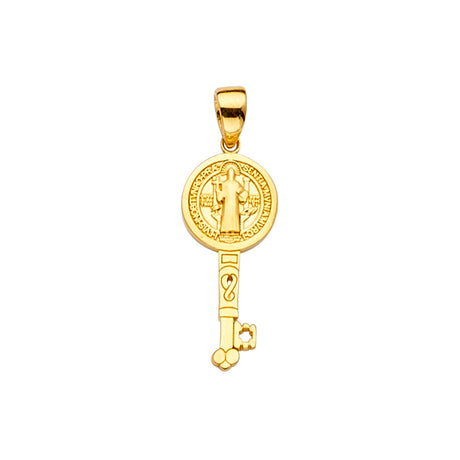 14K Yellow Gold Oval San Benito Key Pendant