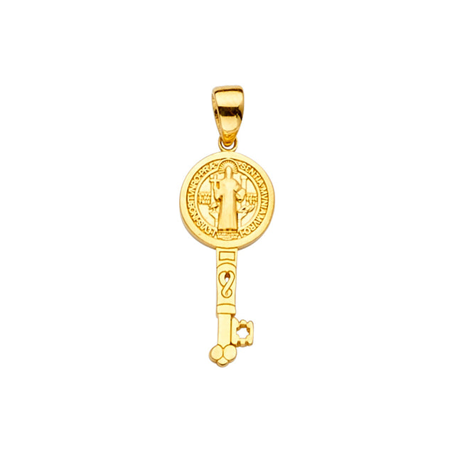 14K Yellow Gold Oval San Benito Key Pendant