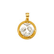 14K Two-Tone Gold Baptism Pendant