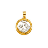 14K Two-Tone Gold Baptism Pendant