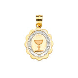 14K Tricolor Gold Primera Communion Pendant